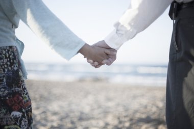 Düğün Gelin ve damat beach evlilikte