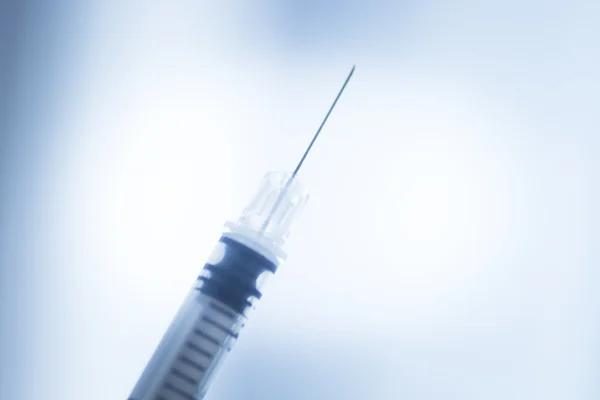 Phials of insulin medication U-40 syringe — Stock Photo, Image
