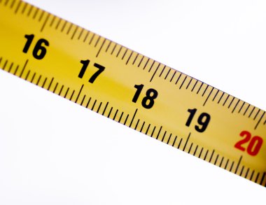 Measuring tape ruler numbers 16 17 18 19 20 clipart