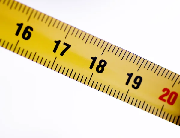 Measuring tape ruler numbers 16 17 18 19 20 — Stock Photo, Image