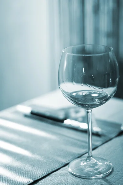 Restoran parti şarap cam gül — Stok fotoğraf