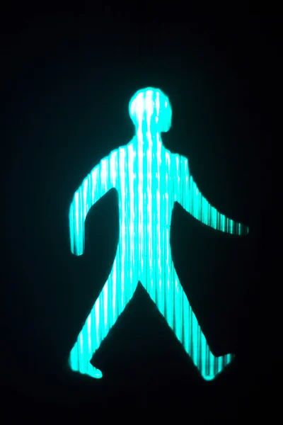 Green man go pedestrian traffic light — Stock Photo, Image