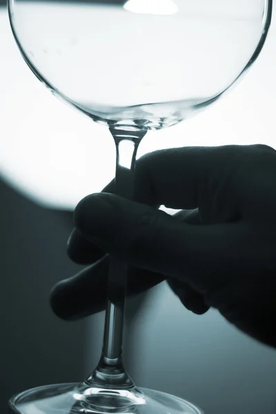 光の夜ワイン グラス — ストック写真