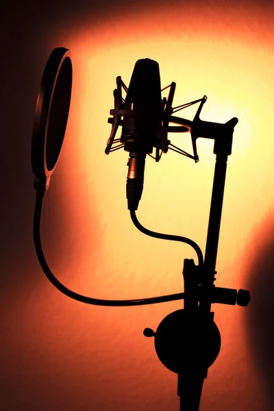 Hangfelvétel ének hang stúdiómikrofon — Stock Fotó