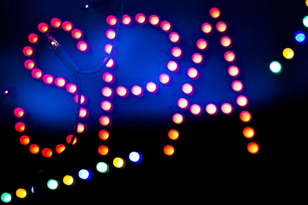 Оздоровчий спа-салон неоновий світловий знак — стокове фото