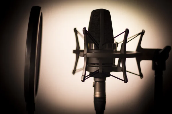 Gravação de áudio microfone de voz estúdio vocal — Fotografia de Stock