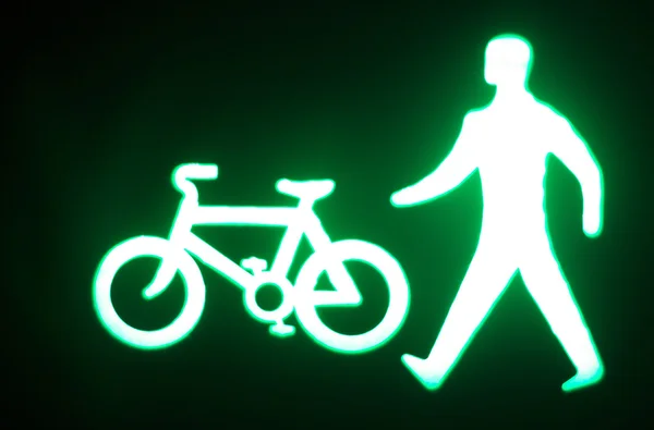 Green man go pedestrian traffic light — Stock Photo, Image