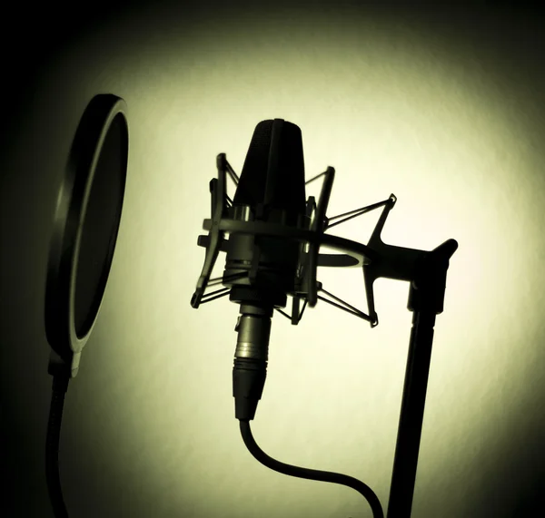 Înregistrare audio vocala studio voce microfon — Fotografie, imagine de stoc
