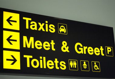 Airport information taxis sign light clipart