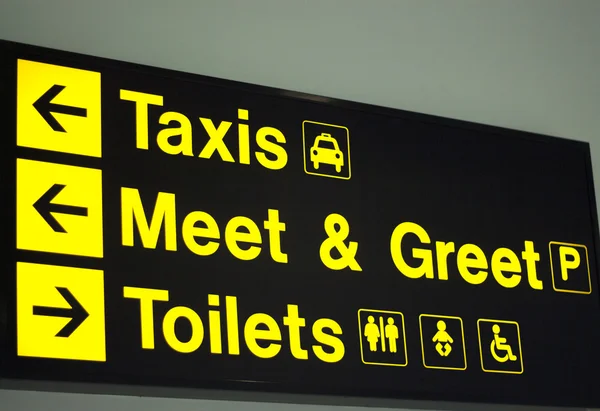 Información del aeropuerto taxis sign light — Foto de Stock