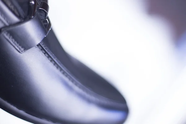 Formella skor för män svart läder — Stockfoto