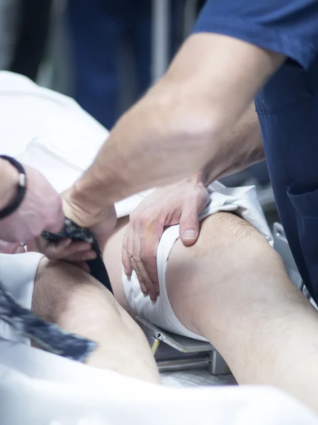 Hospital operating room knee surgery — Stock Photo, Image