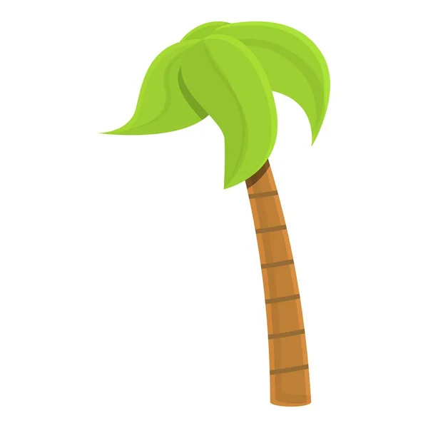Slender palm tree icon, cartoon style — Stock Vector