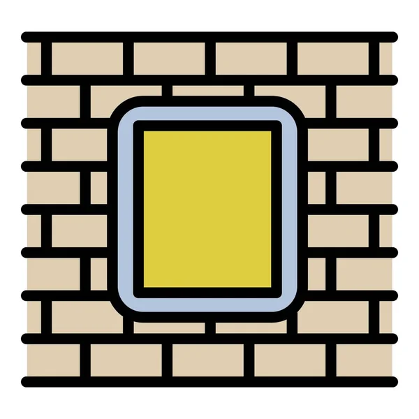 Brick wall outdoor advertising icon, outline style — Stock Vector