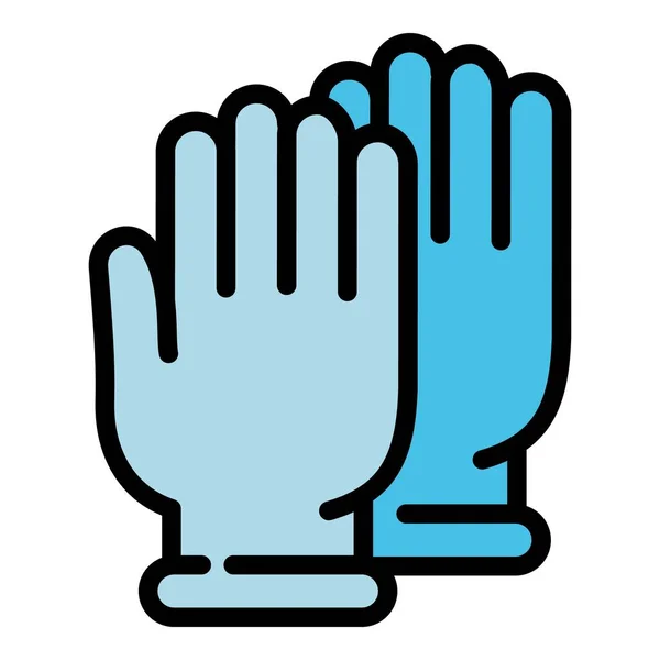 Forenzní ikona laboratorních rukavic, styl osnovy — Stockový vektor