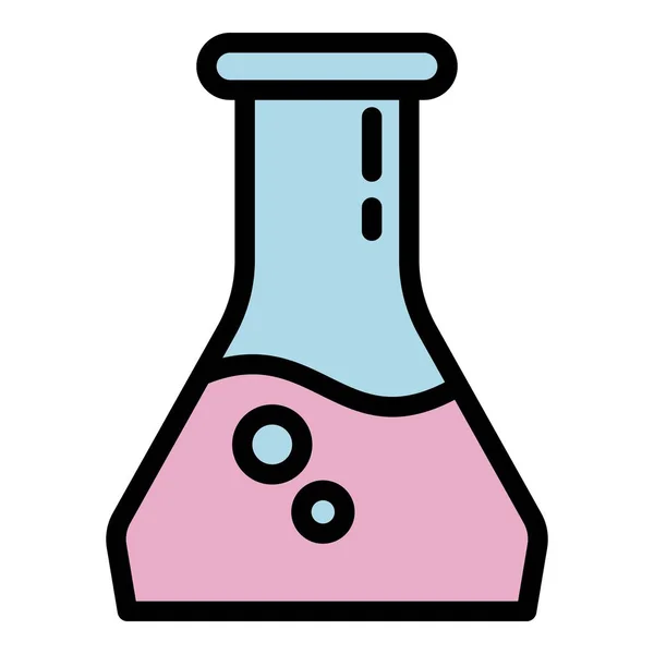 Icono de frasco de laboratorio forense, estilo de esquema — Vector de stock