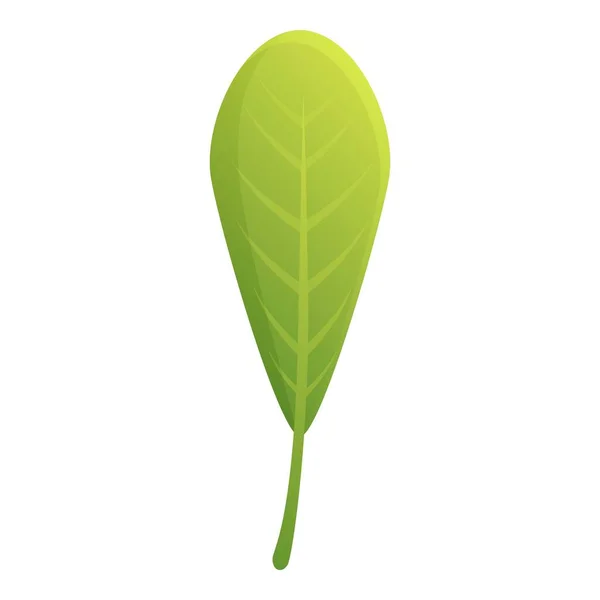 Icône feuille d'arbre vert, style dessin animé — Image vectorielle