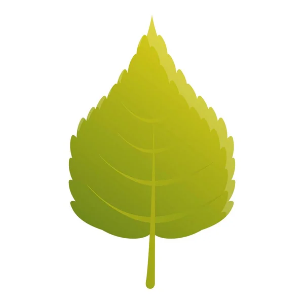 Icône feuille de bouleau vert, style dessin animé — Image vectorielle