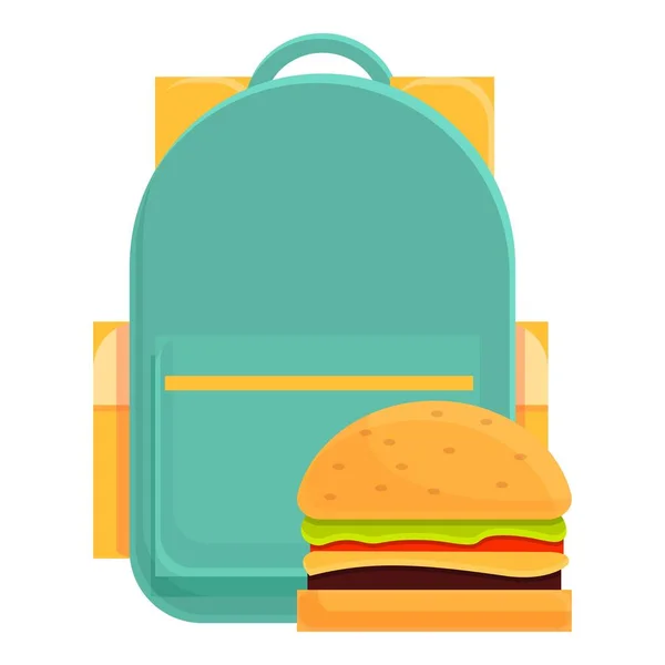 Student lunch icon, cartoon style — Stock Vector