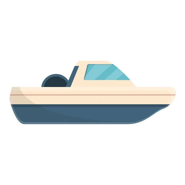 Icono de barco de pesca marina, estilo de dibujos animados — Vector de stock
