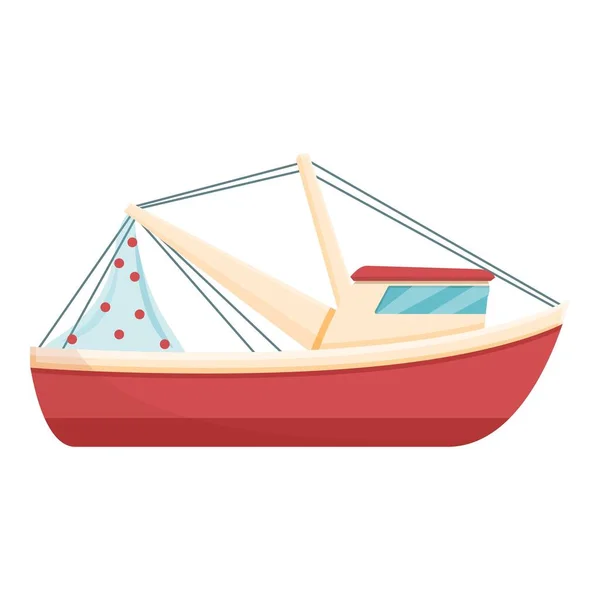 Moderne vissersboot icoon, cartoon stijl — Stockvector