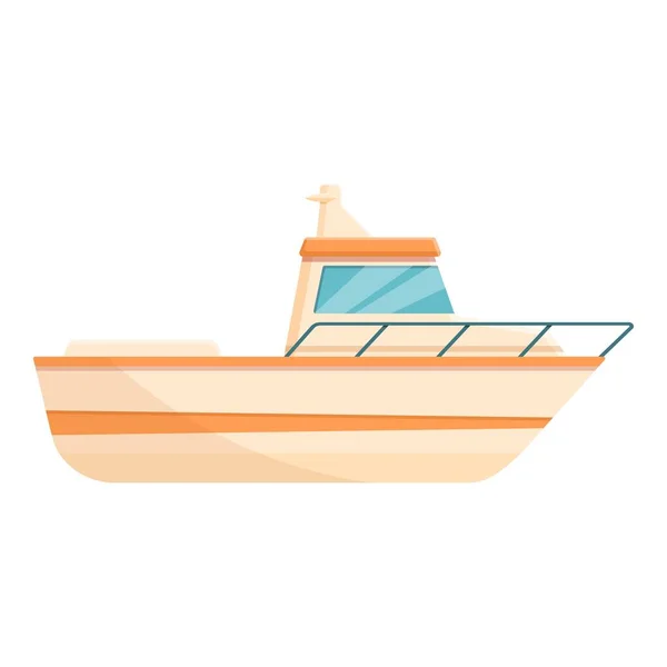 Small fishing boat icon, cartoon style — Stock Vector