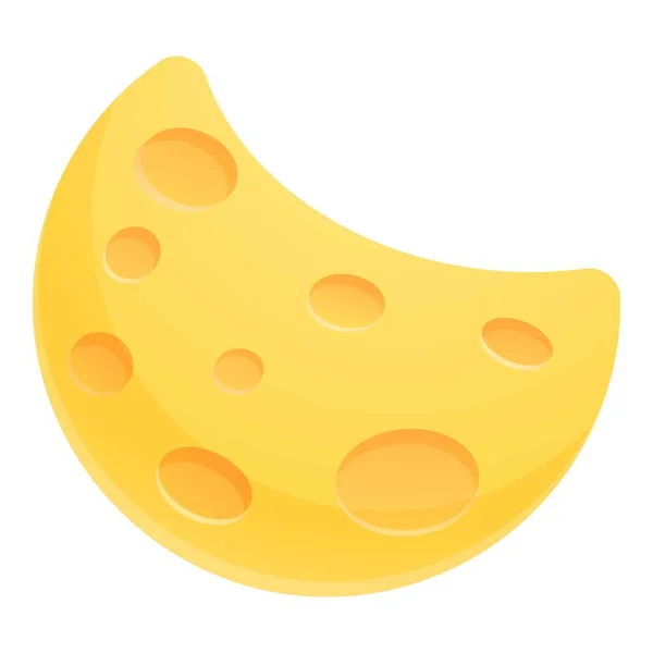 Icono de luna de queso, estilo de dibujos animados — Vector de stock