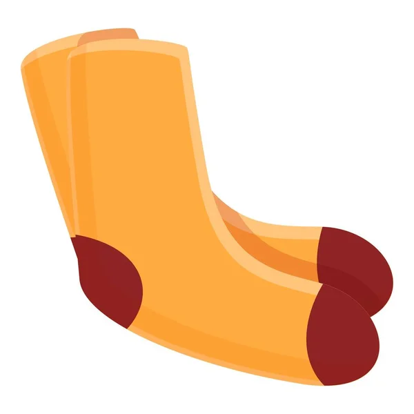 Acogedor casa calcetines de invierno icono, estilo de dibujos animados — Vector de stock