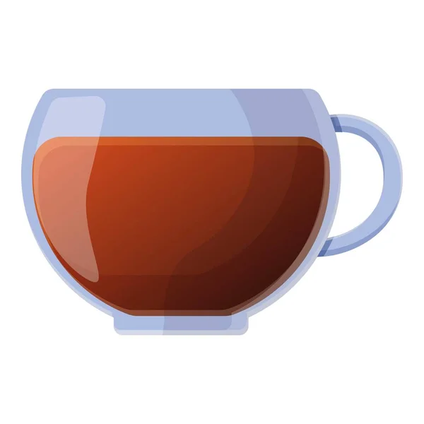 Filiżanka herbaty szklana ikona, styl kreskówki — Wektor stockowy