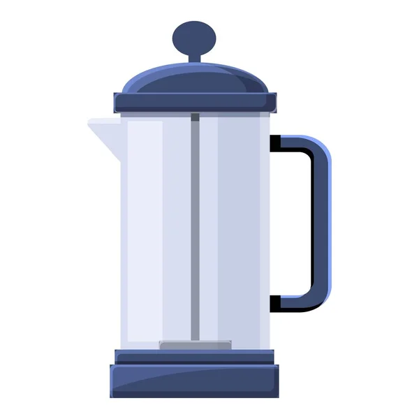 Ícone de imprensa de vidro de chá, estilo dos desenhos animados — Vetor de Stock