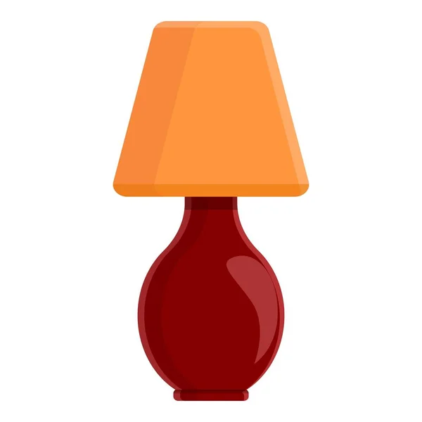 Acogedor icono de la lámpara de noche en casa, estilo de dibujos animados — Vector de stock