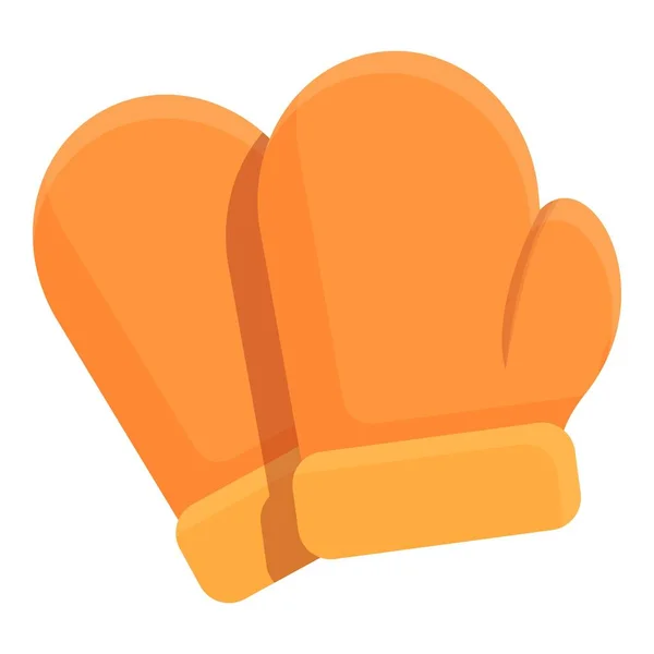 Acogedor casa guantes de cocina icono, estilo de dibujos animados — Vector de stock