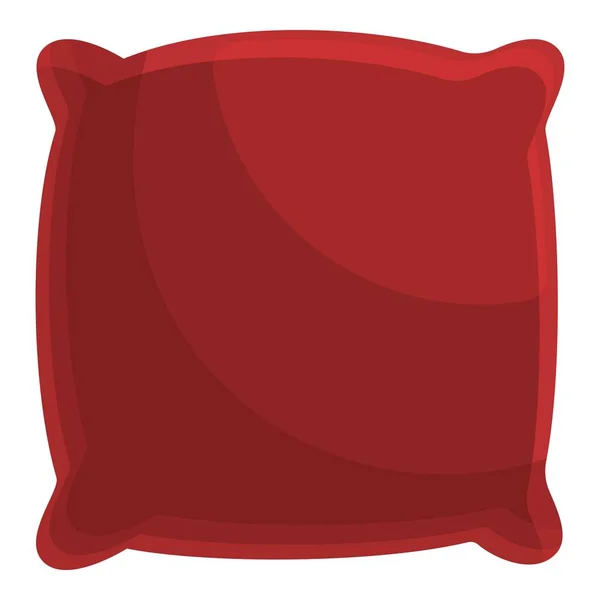 Acogedor hogar almohada roja icono, estilo de dibujos animados — Vector de stock