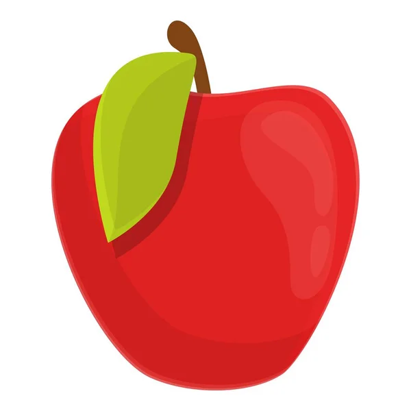 Desayuno icono de manzana roja, estilo de dibujos animados — Archivo Imágenes Vectoriales