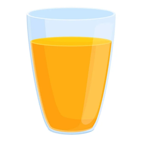 早餐果汁玻璃杯图标，卡通风格 — 图库矢量图片