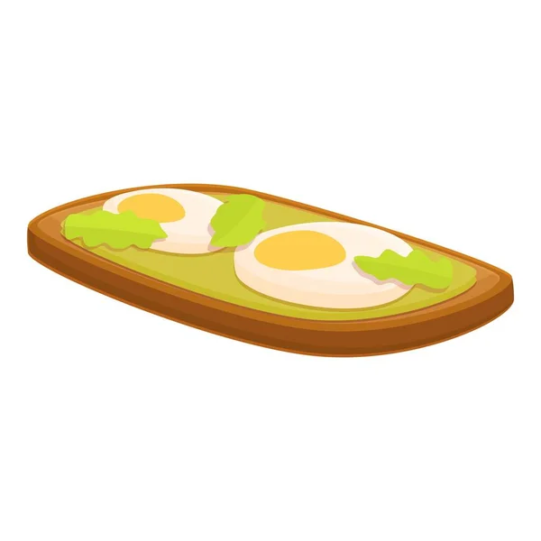 Desayuno huevo frito icono, estilo de dibujos animados — Vector de stock