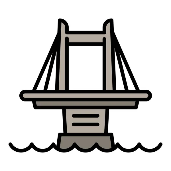 City bridge icon, outline style — Stock Vector