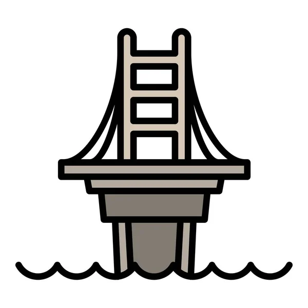 Современная иконка моста, стиль контура — стоковый вектор
