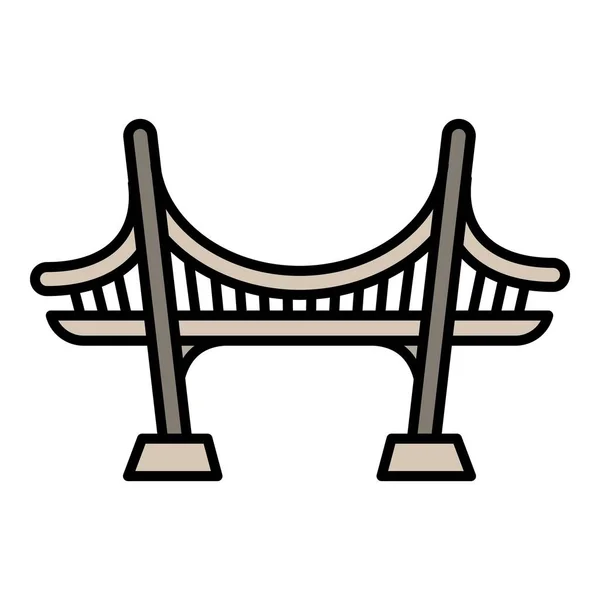 Icono de puente de mar, estilo de contorno — Vector de stock