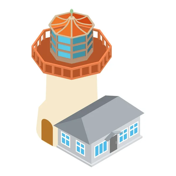 Modern lighthouse icon, isometric style — Stock Vector
