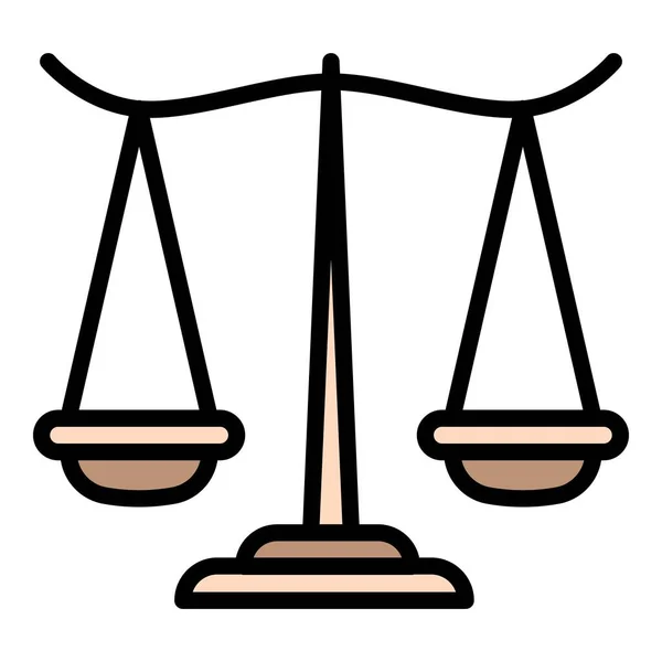 Icono de equilibrio del palacio de justicia, estilo de esquema — Vector de stock