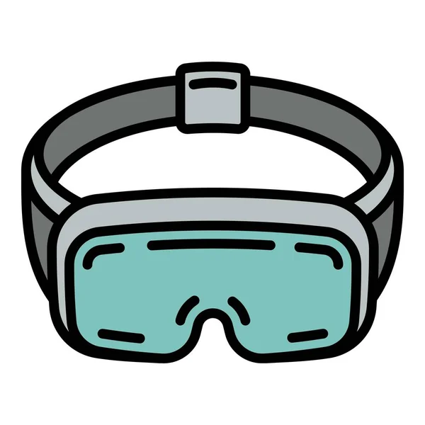 Icono de gafas 360 vr, estilo de contorno — Vector de stock