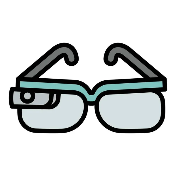 3d game glasses icon, outline style — Stock Vector