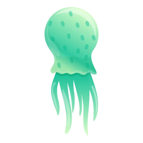 Икона медузы, стиль мультфильма — стоковый вектор