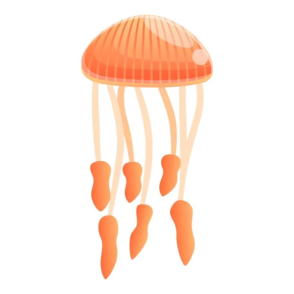 Aquarium jellyfish icon, cartoon style — Stock Vector