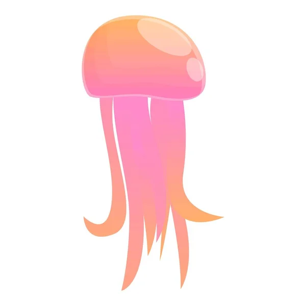 Экзотическая икона медузы, мультяшный стиль — стоковый вектор