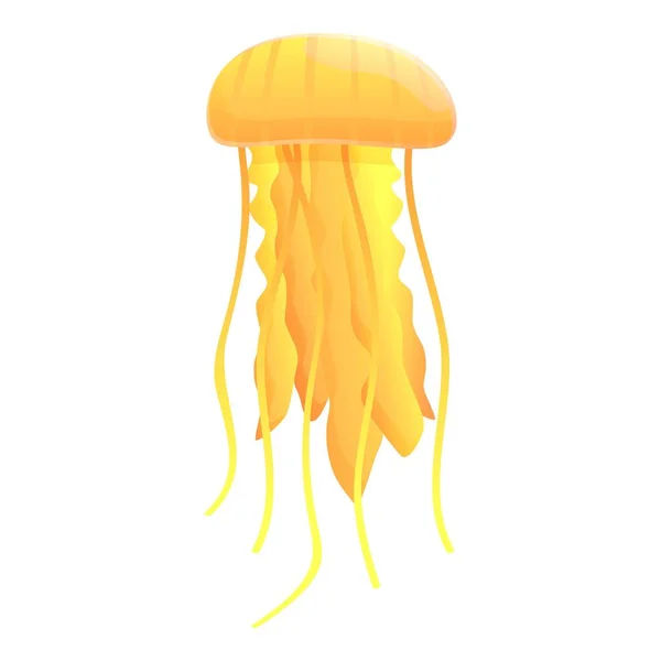 Icono de medusa naranja, estilo de dibujos animados — Archivo Imágenes Vectoriales