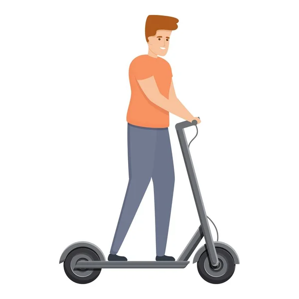 City activity electric scooter icon, cartoon style — Stock Vector