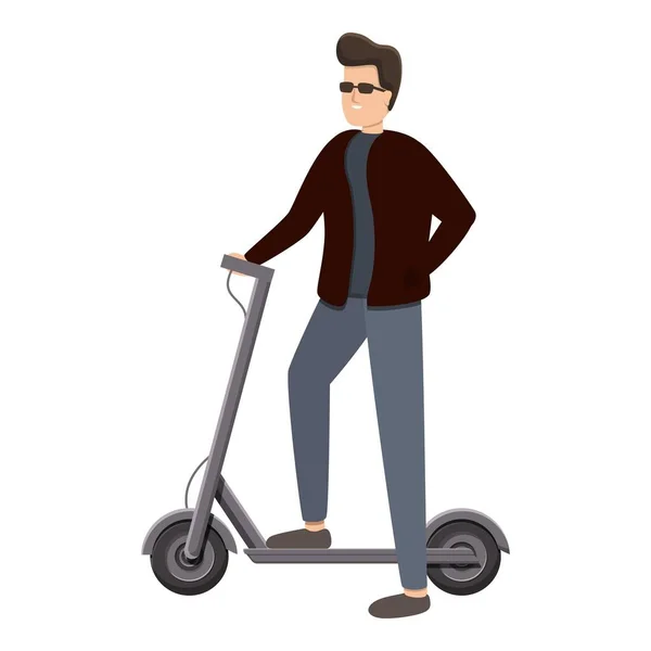 Moda çocuğu elektrikli scooter ikonu, çizgi film tarzı. — Stok Vektör
