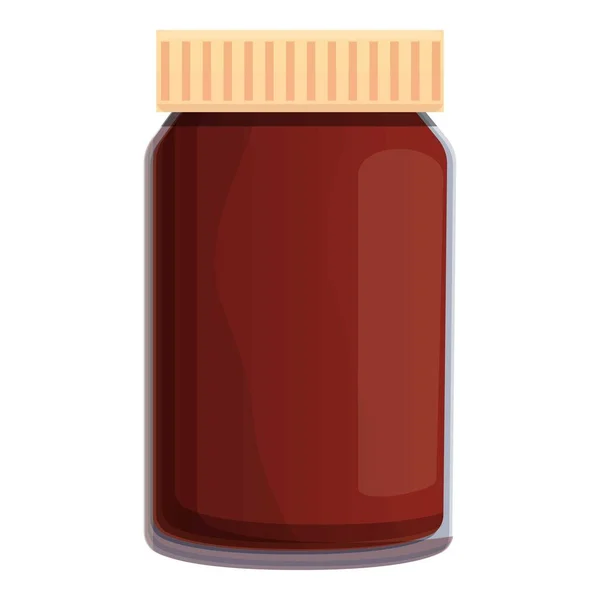 Full jar chocolate paste icon, cartoon style — Stock Vector